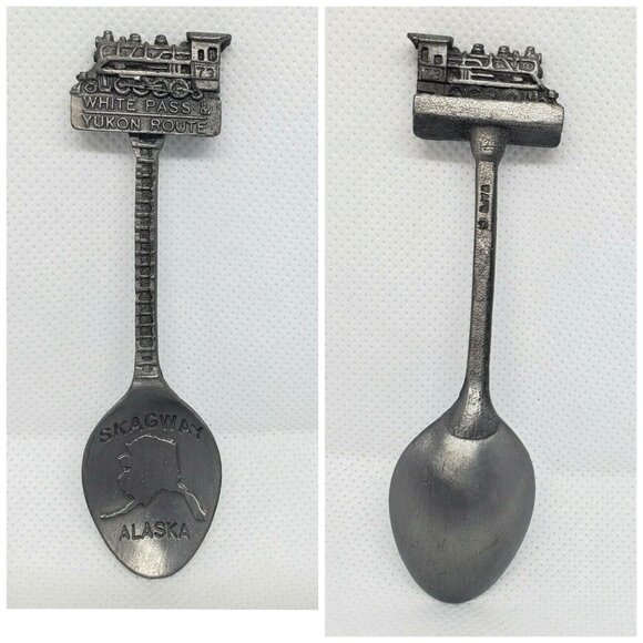 73 White Pass & Yukon Route WAPW Skagway Alaska Pewter Mini Vintage Spoon Décor - Picture 1 of 12